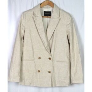 Banana Republic Beige 2 Button Linen Blend Office Career Blazer Women's 10